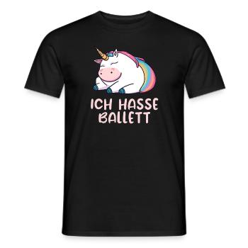Ich hasse Ballett - dickes Einhorn - Männer T-Shirt - Schwarz - Vorne - AI Model Male 178 light (178cm)