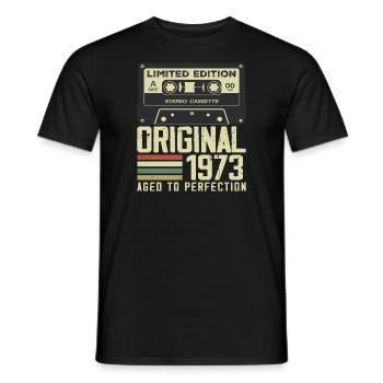 51e Cadeau Anniversaire Style rétro 1973 - T-shirt homme - noir - Devant - AI Model Male 178 light (178cm)