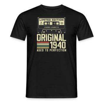 84th Retro Style 1940's Anniversary Gift - Men's T-Shirt - black - Front - AI Model Male 178 light (178cm)