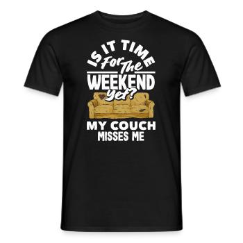 My Couch Misses Me Relaxation - Men's T-Shirt - black - Front - AI Model Male 178 light (178cm)