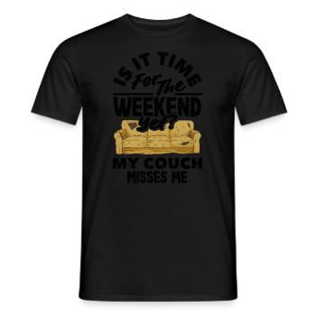 My Couch Misses Me Relaxation - Men's T-Shirt - black - Front - AI Model Male 178 light (178cm)