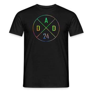 Dad 24 Circle Cross Design - Men's T-Shirt - black - Front - AI Model Male 178 light (178cm)