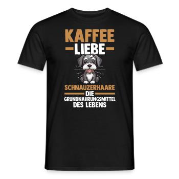 Dog Coffee Schnauzer - Men's T-Shirt - black - Front - AI Model Male 178 light (178cm)