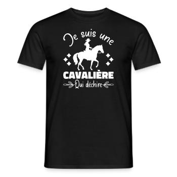 A Rider Riding Horse Tearing Gift - Men's T-Shirt - black - Front - AI Model Male 178 light (178cm)