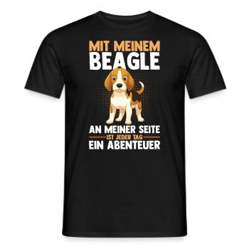 Hund Beagle - Männer T-Shirt - Schwarz - Vorne - AI Model Male 178 light (178cm)