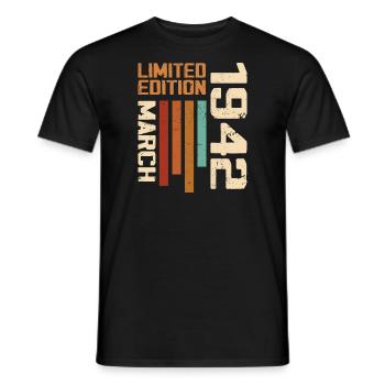 March 1942 Birthday 1942 Retro 1942 March - Men's T-Shirt - black - Front - AI Model Male 178 light (178cm)