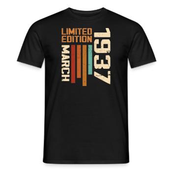 Mars 1937 Anniversaire 1937 Retro 1937 Mars - T-shirt homme - noir - Devant - AI Model Male 178 light (178cm)
