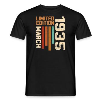 March 1935 Birthday 1935 Retro 1935 March - Men's T-Shirt - black - Front - AI Model Male 178 light (178cm)