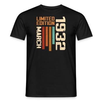 März 1932 Geburtstag 1932 Retro 1932 März - Männer T-Shirt - Schwarz - Vorne - AI Model Male 178 light (178cm)