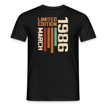 Mars 1986 Anniversaire 1986 Retro 1986 Mars - T-shirt homme - noir - Devant - AI Model Male 178 light (178cm)