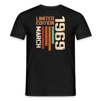 Mars 1969 Anniversaire 1969 Retro 1969 Mars - T-shirt homme - noir - Devant - AI Model Male 178 light (178cm)