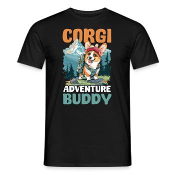 Corgi Mama Papa Corgi Abenteuer Kumpel - Männer T-Shirt - Schwarz - Vorne - AI Model Male 178 light (178cm)
