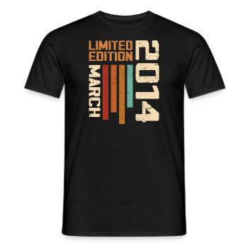 March 2014 Anniversary 2014 Retro 2014 March - Men's T-Shirt - black - Front - AI Model Male 178 light (178cm)
