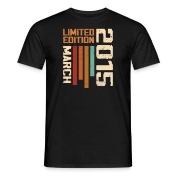 Mars 2015 Anniversaire 2015 Retro 2015 Mars - T-shirt homme - noir - Devant - AI Model Male 178 light (178cm)