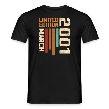 March 2001 Anniversary 2001 Retro 2001 March - Men's T-Shirt - black - Front - AI Model Male 178 light (178cm)