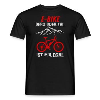E-Bike Berg oder Tal ist mir Egal Geschenkidee - Männer T-Shirt - Schwarz - Vorne - AI Model Male 178 light (178cm)