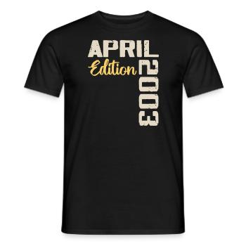 Birthday 21 Years April 2003 Birthday Gift - Men's T-Shirt - black - Front - AI Model Male 178 light (178cm)
