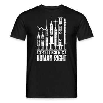 Access To Insulin Is A Human Right - Men's T-Shirt - black - Front - AI Model Male 178 light (178cm)