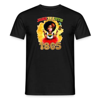 Juneteenth célébrant 1865 Jolie fille noire - T-shirt homme - noir - Devant - AI Model Male 178 light (178cm)