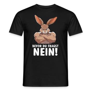 lapin lapin avant que vous ne demandiez non - T-shirt homme - noir - Devant - AI Model Male 178 light (178cm)