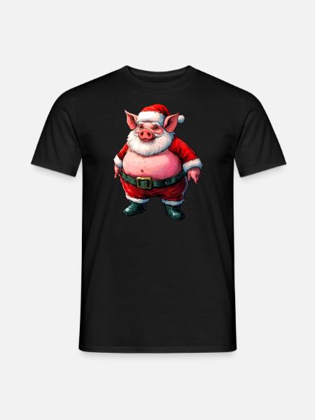 Christmas Pig - Men's T-Shirt - black