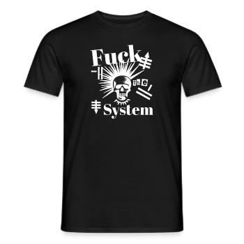 Fuck the System - Men's T-Shirt - black - Front - AI Model Male 178 light (178cm)