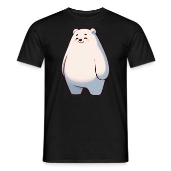 Süßer Eisbär Cartoon Glücklich Entspannt - Männer T-Shirt - Schwarz - Vorne - AI Model Male 178 light (178cm)
