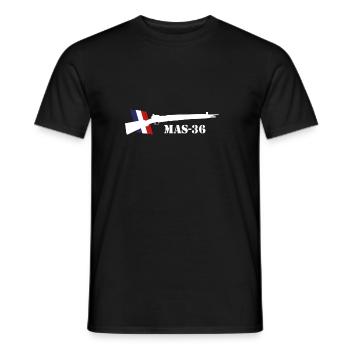 MAS 36 Gewehr - Bewaffnung - Männer T-Shirt - Schwarz - Vorne - AI Model Male 178 light (178cm)