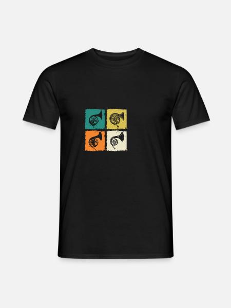 Hornist Waldhorn - Männer T-Shirt - Schwarz