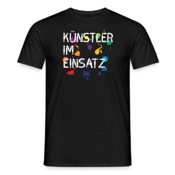 Künstler im Einsatz Geschenk Kunst - Männer T-Shirt - Schwarz - Vorne - AI Model Male 178 light (178cm)