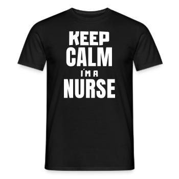 Reste calme je suis une infirmière - T-shirt homme - noir - Devant - AI Model Male 178 light (178cm)