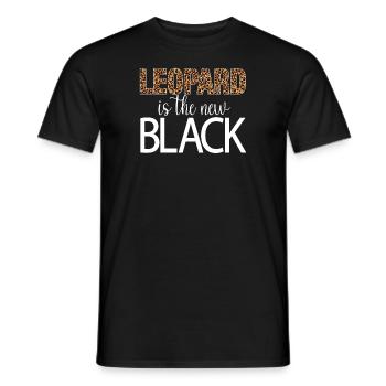 Leopard ist das neue Schwarz - Männer T-Shirt - Schwarz - Vorne - AI Model Male 178 light (178cm)