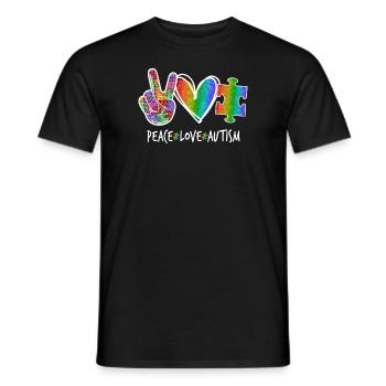 Peace Love Autism - T-shirt homme - noir - Devant - AI Model Male 178 light (178cm)