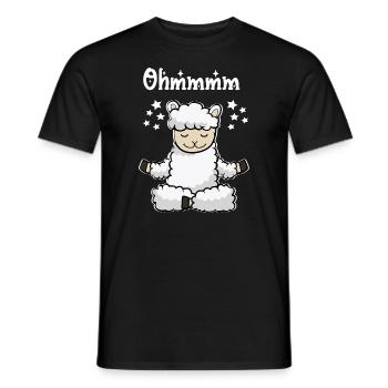 Ohmmm YOGA Mouton Drôle T-shirt Méditation - T-shirt homme - noir - Devant - AI Model Male 178 light (178cm)