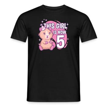 5. Geburtstag Meerschweinchen Mädchen 5 Jahre alt - Männer T-Shirt - Schwarz - Vorne - AI Model Male 178 light (178cm)