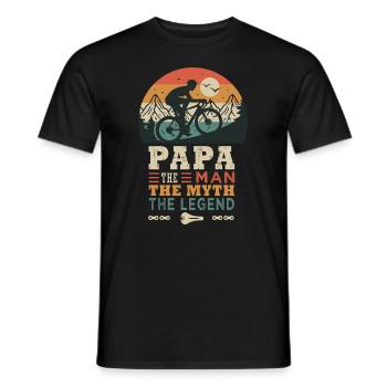 dad cyclist the legend bike bike bike bikes - Men's T-Shirt - black - Front - AI Model Male 178 light (178cm)