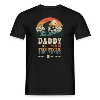 daddy cyclist la fégende vélo velo vélos - Men's T-Shirt - black - Front - AI Model Male 178 light (178cm)