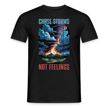 CHASSE AUX TEMPÊTES, PAS AUX SENTIMENTS Météorologue Météorologie - T-shirt homme - noir - Devant - AI Model Male 178 light (178cm)