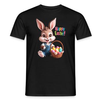 Lapin de Pâques, Oeuf de Pâques, Lapin de Pâques, Doux, Fête de Pâques - T-shirt homme - noir - Devant - AI Model Male 178 light (178cm)