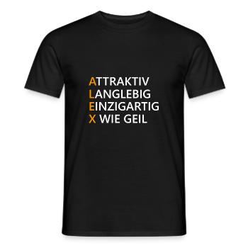 Alex Name Geschenk - Männer T-Shirt - Schwarz - Vorne - AI Model Male 178 light (178cm)