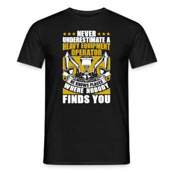 Excavator operator excavator operator construction equipment operator excavator - Men's T-Shirt - black - Front - AI Model Male 178 light (178cm)