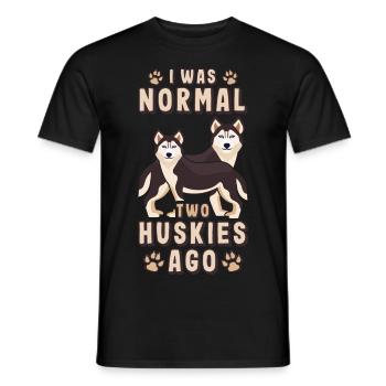 I Quelle est la normale Huskies Sibérie Sibérie - T-shirt homme - noir - Devant - AI Model Male 178 light (178cm)