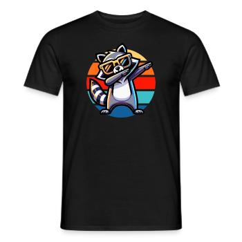 Dabbing raton laveur Vintage Sunset - T-shirt homme - noir - Devant - AI Model Male 178 light (178cm)