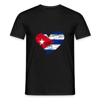 Cuba with heart - Men's T-Shirt - black - Front - AI Model Male 178 light (178cm)