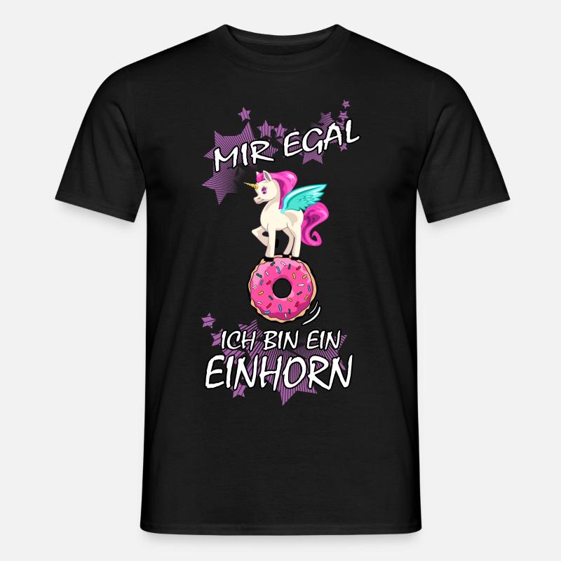 Einhorn : Mir egal ich bin ein Einhorn - Männer T-Shirt - Schwarz