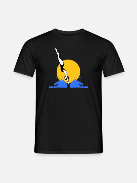 Sprung ins Wasser - Männer T-Shirt - Schwarz