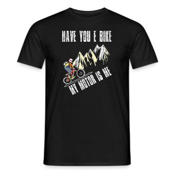 Avez-vous un vélo électrique? Mon moteur, c’est moi - T-shirt homme - noir - Devant - AI Model Male 178 light (178cm)