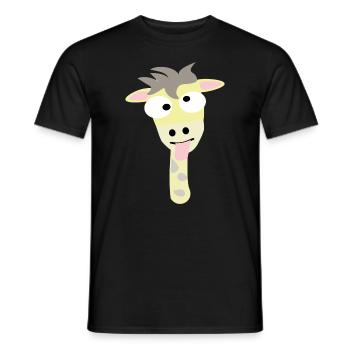 Crazy Giraffe Head - Men's T-Shirt - black - Front - AI Model Male 178 light (178cm)