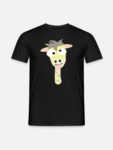 Crazy Giraffe Head - Men's T-Shirt - black