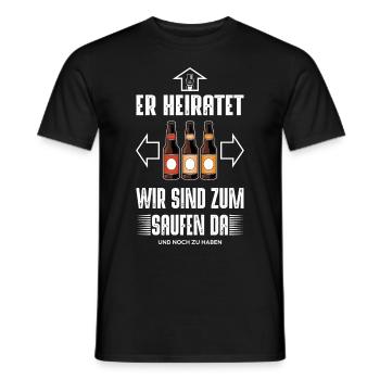 He gets married - Men's T-Shirt - black - Front - AI Model Male 178 light (178cm)